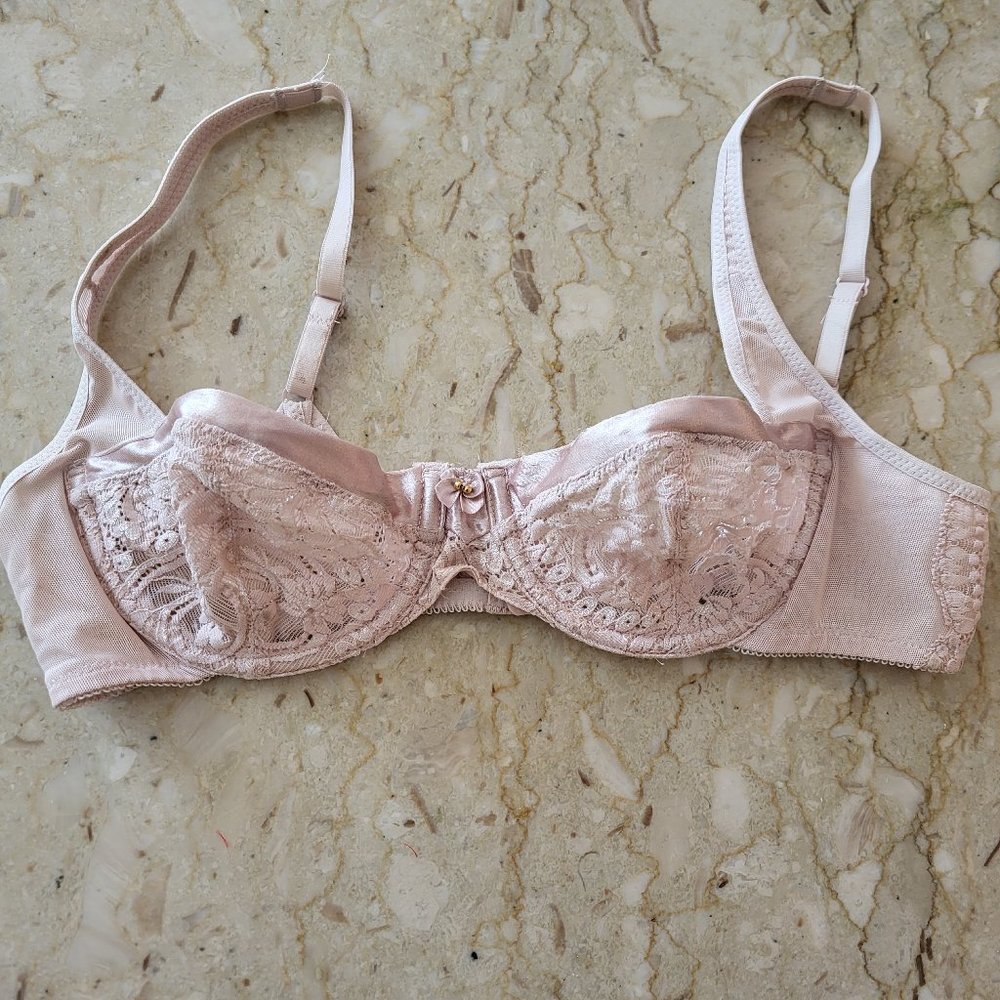 Wacoal Lace Blush Underwire Bra 34B Exquisite Vintage Lingerie